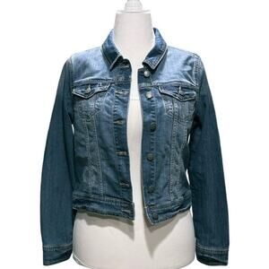 prAna | Distressed denim jacket | Blue | Medium
